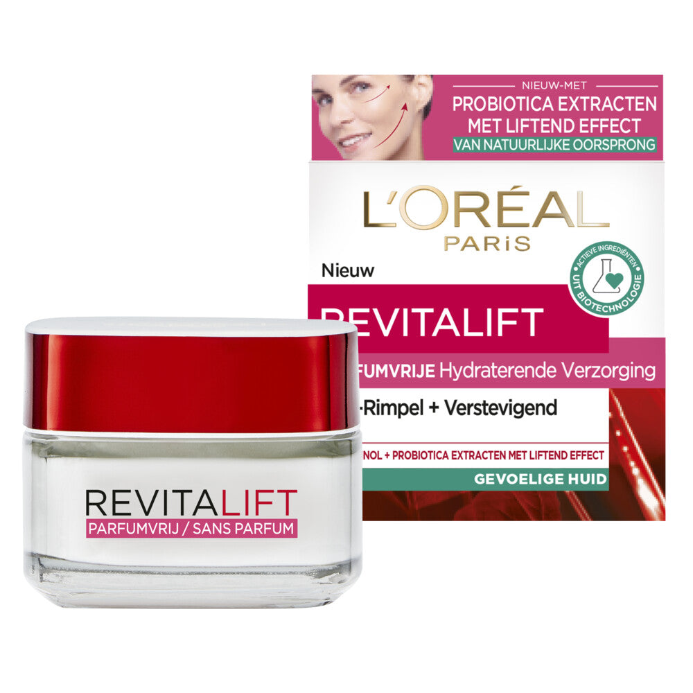 L'Oréal Paris Revitalift Fragrance free Dagcrème - 50ml - Anti-Rimpelcrème voor de gevoelige huid