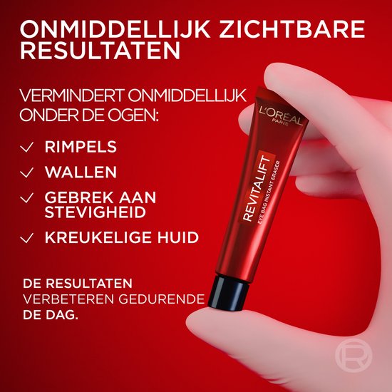 L'Oréal Paris Revitalift Laser Instant Eye Bag Eraser - Gladmakend en Straktrekkend effect - Vermindert Wallen - 15ml