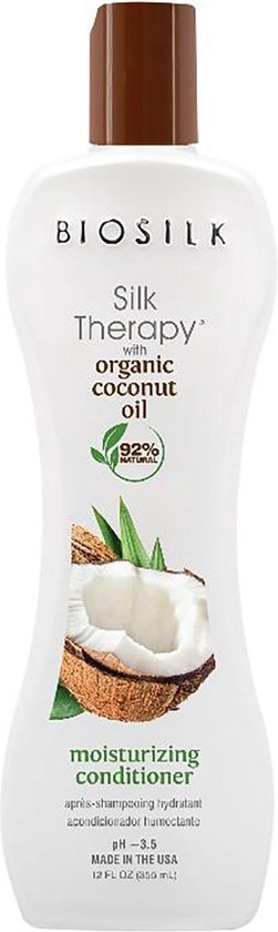 BioSilk Silk Therapy à l'huile de coco - Après-shampoing hydratant 355 ml