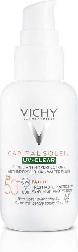 Vichy Capital Soleil UV Clear Anti-onzuiverheden zonnebrand voor het gezicht SPF50+ 40ml