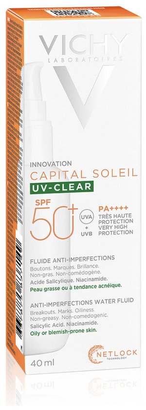 Vichy Capital Soleil UV Clear Anti-onzuiverheden zonnebrand voor het gezicht SPF50+ 40ml