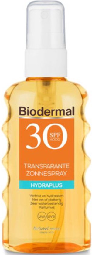 Crème solaire biodermique - Hydraplus - Spray solaire transparent SPF30 - 175 ml