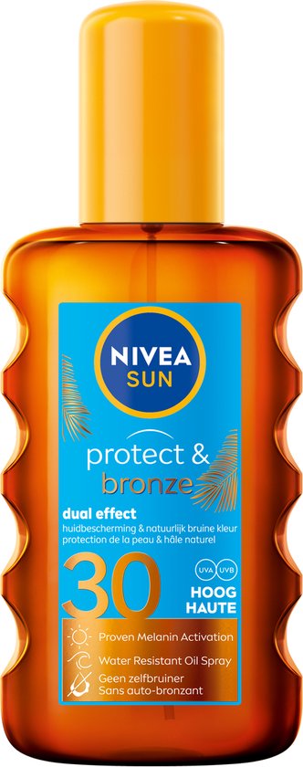 NIVEA SUN Protect & Bronze Zonnebrand Olie Spray SPF 30 - Zonnespray - Waterproof - 200 ml