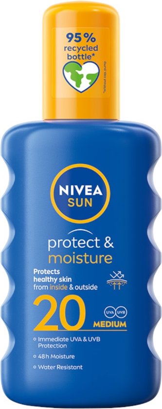 Nivea Zonnebrand Spray Protect & Moisture SPF20 200ml - 2 stuks