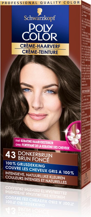 Schwarzkopf Poly Color Crème Teinture pour Cheveux 43 Châtain Foncé - 1 pièce