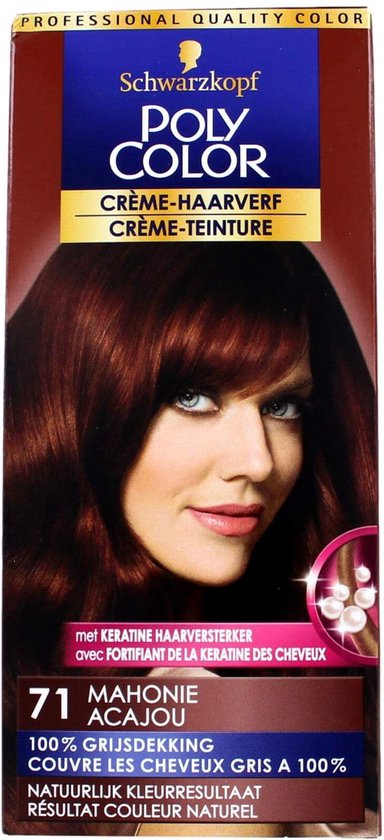 Poly Color Creme Haarverf 71 - Mahonie - 1 st - voordeelverpakking