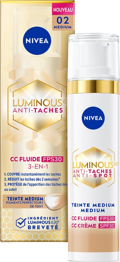 NIVEA Cellular LUMINOUS630 CC Fluid Cream met SPF 30 - Medium- 40ml