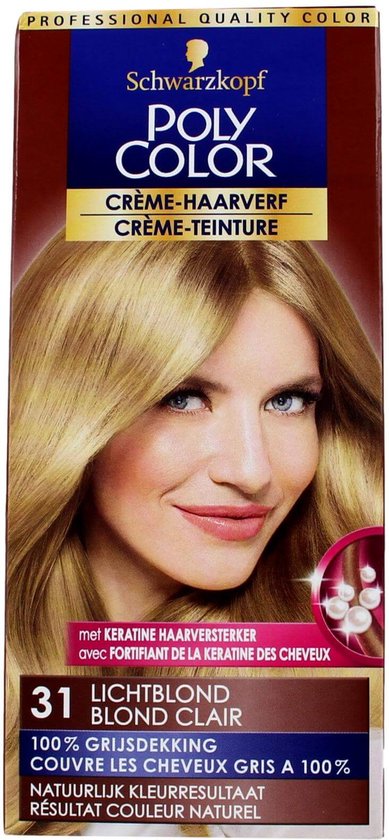 Crème colorante pour cheveux Poly Color - 31 Blond clair