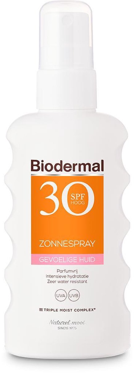 Biodermal Zonnebrand spray voor de gevoelige huid SPF 30 - 175ml - Zonnespray