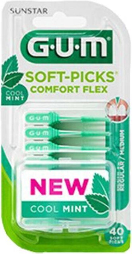 4x GUM Soft-Picks Comfort Flex Menthe Moyen 40 pièces