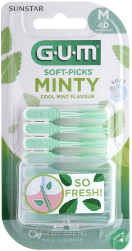 4x GUM Soft-Picks Comfort Flex Menthe Moyen 40 pièces