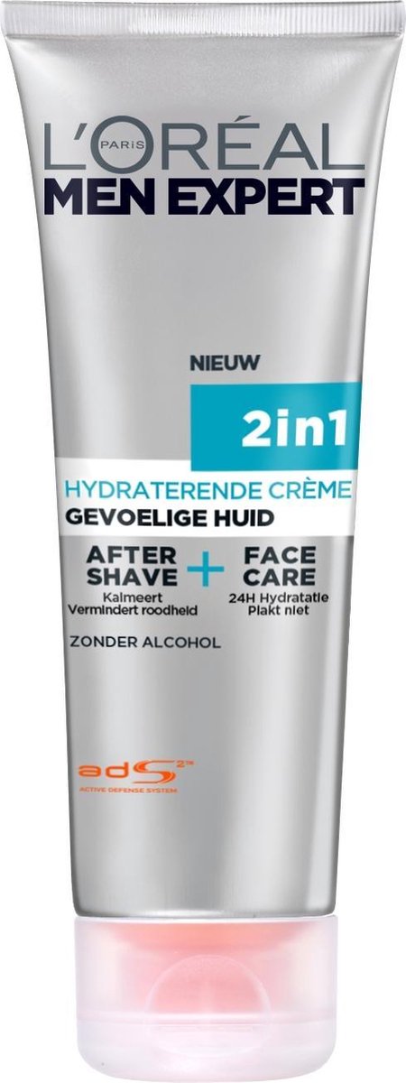 L'Oréal Men Expert Hydra Sensitive Crème Après-Rasage et Visage 2 en 1 - 75 ml