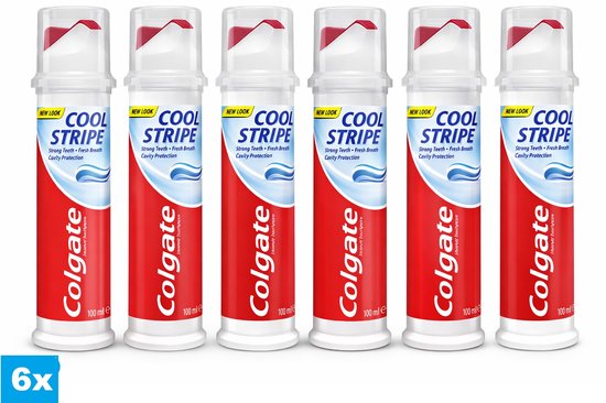 Colgate Cool Stripe Tandpasta 6 x 100 ml – Fluoride – Fresh Breath – Cavity Protection
