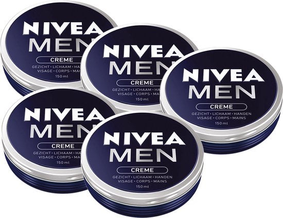 NIVEA MEN crème - Verrijkt met vitamine E - Hydrateert en verzorgt - 5 x 150 ml