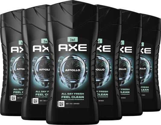Axe 3-in-1 Douchegel - Apollo - 6 x 250 ml - Voordeelverpakking