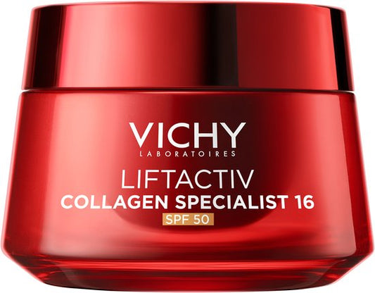 Vichy Liftactiv Collagen Specialist 16 Dagcrème SPF50 - UV-verzorging en anti-aging - Co-Bonding Technologie - Pro-Collageen Peptiden en Vitamine Cg - 50ml Merk: VICHY Serie: Vichy Liftactiv