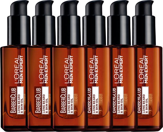 L'Oréal Paris Men Expert BarberClub Baardolie - Voor Lange Baard en Huid - 6 x 30 ml