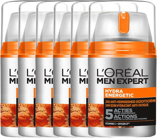 Crème de jour Hydra Energetic Men Expert de L'Oréal Paris - 6 x 50 ml