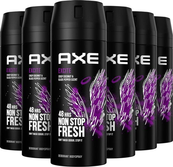 AXE Excite Deodorant - 6 x 150 ml - Voordeelverpakking