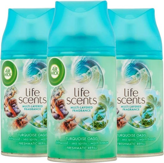 Désodorisant Air Wick Freshmatic Life Scents Turquoise Oasis - Recharge - 3 x 250 ml