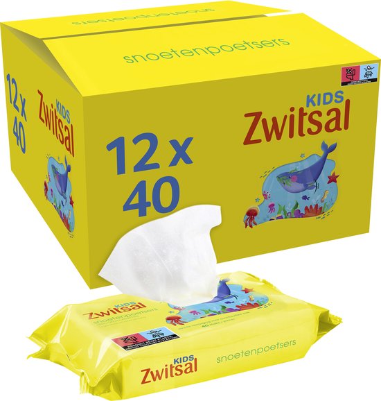 Zwitsal Snoetenpoetsers - Kids - 12 x 40 stuks - Voordeelverpakking
