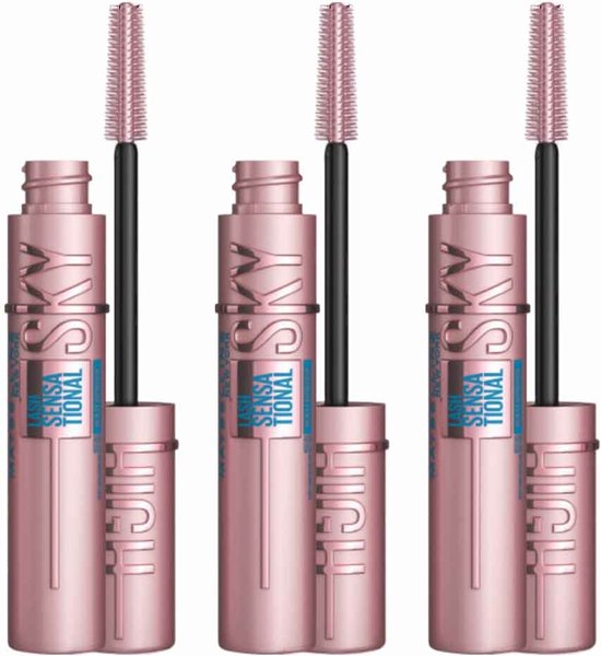 Maybelline Lash Sensational Sky High Mascara Waterproof Very Black 3 stuks