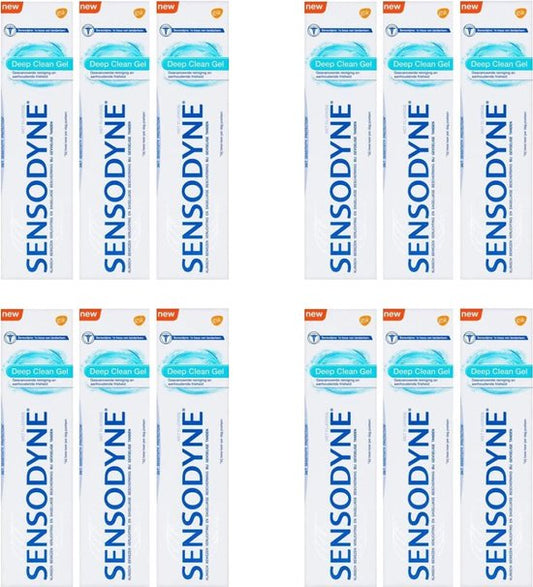 Dentifrice gel Sensodyne Deep Clean 75 ml - Pack économique de 12