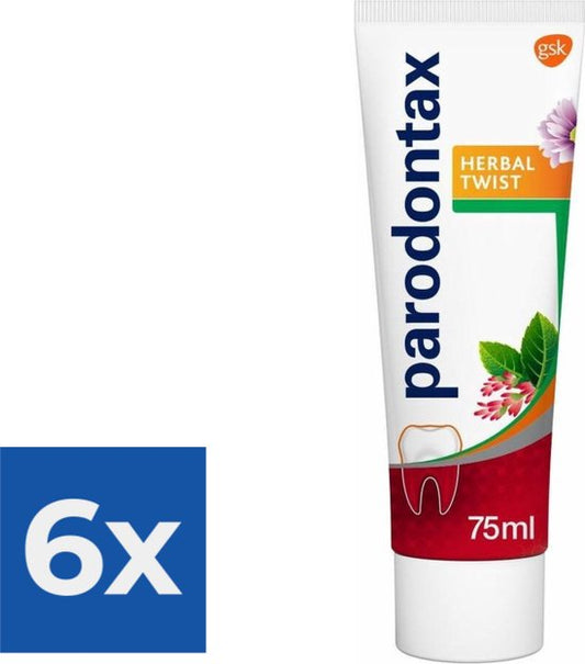 Parodontax - Dentifrice - Herbal Twist - Gingembre et Menthe - 75 ml x 6