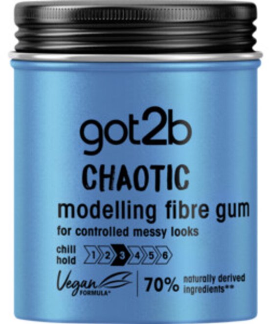 Got2b Men Chaotic Fibre Haar Gum – Haarpaste – Haarstyling - 3 x 100 ml