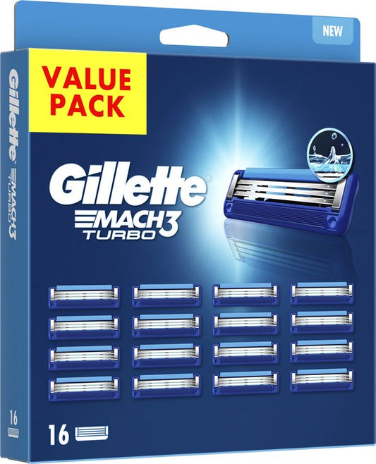 Gillette Mach3 Turbo - Scheermesjes Voor Mannen - 16 Navulmesjes