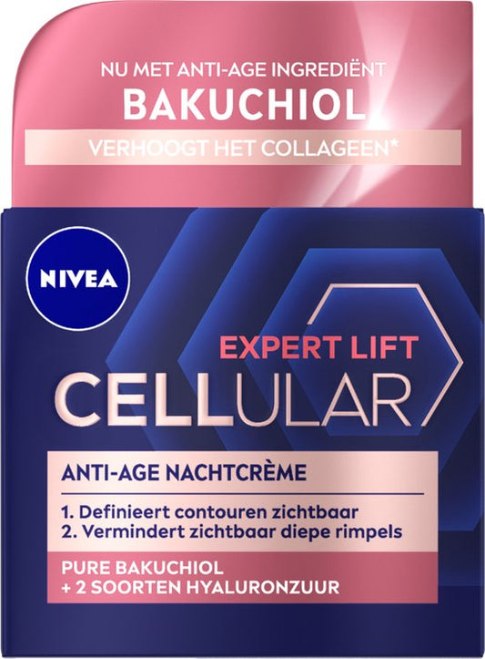 Crème de nuit anti-âge NIVEA CELLular Expert Lift - Tous types de peau - 50 ml