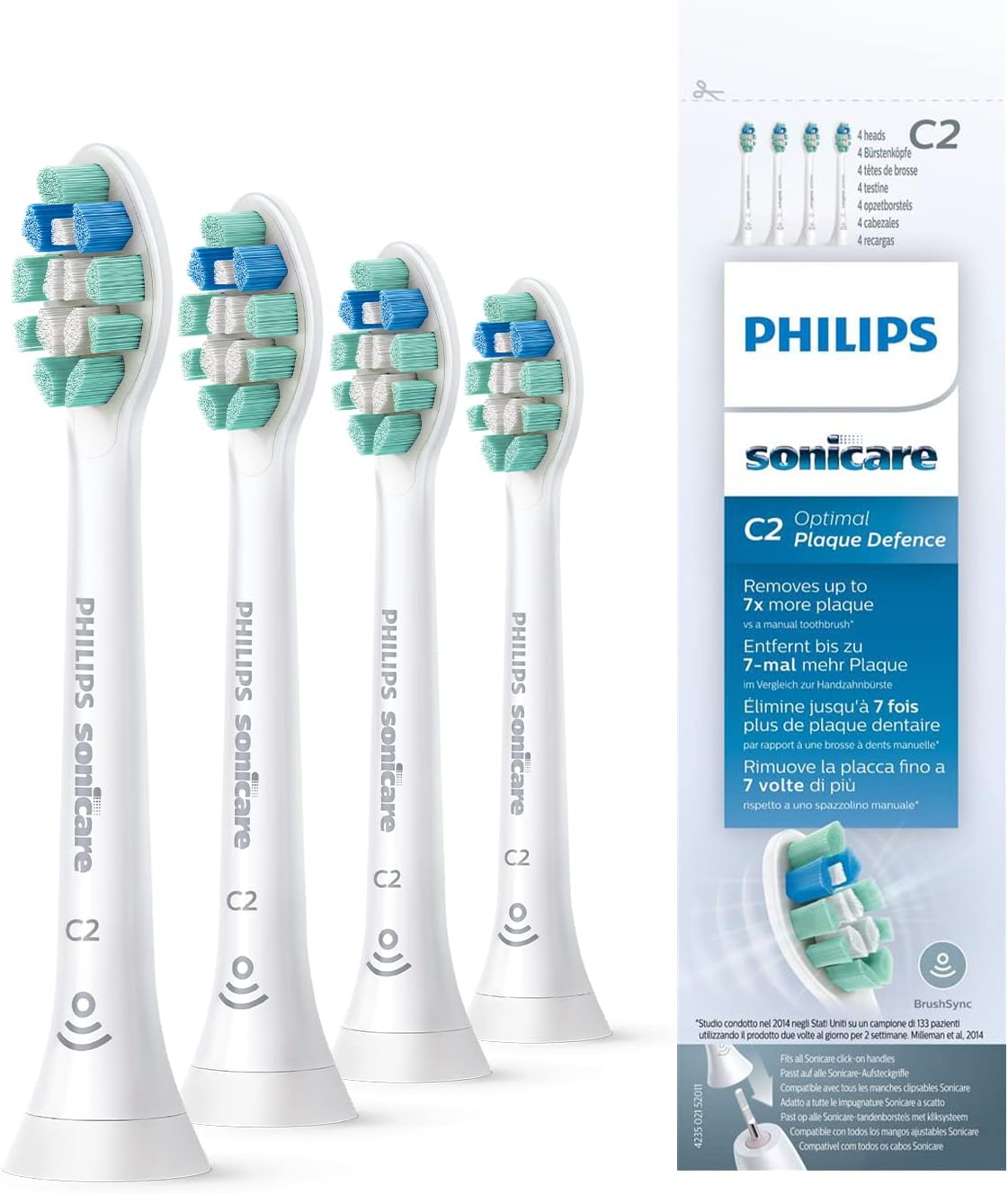 Philips Sonicare C2 ProResults HX6014/07 - Opzetborstel - 4 stuks