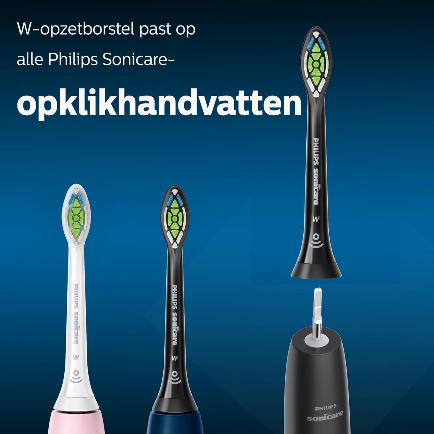Philips Sonicare W2 Optimal White - 4 Stuks - Zwart