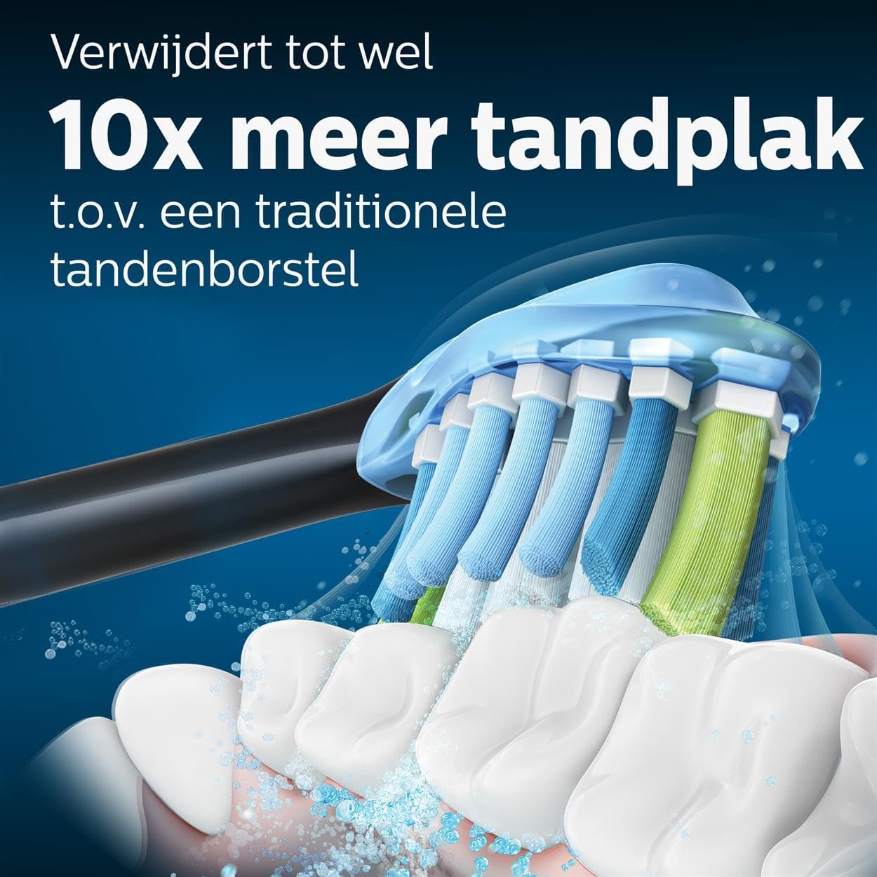Philips Sonicare Originele standaard sonische C3 Premium Plague Defence -opzetborstels - verpakking van 4 stuks in zwart