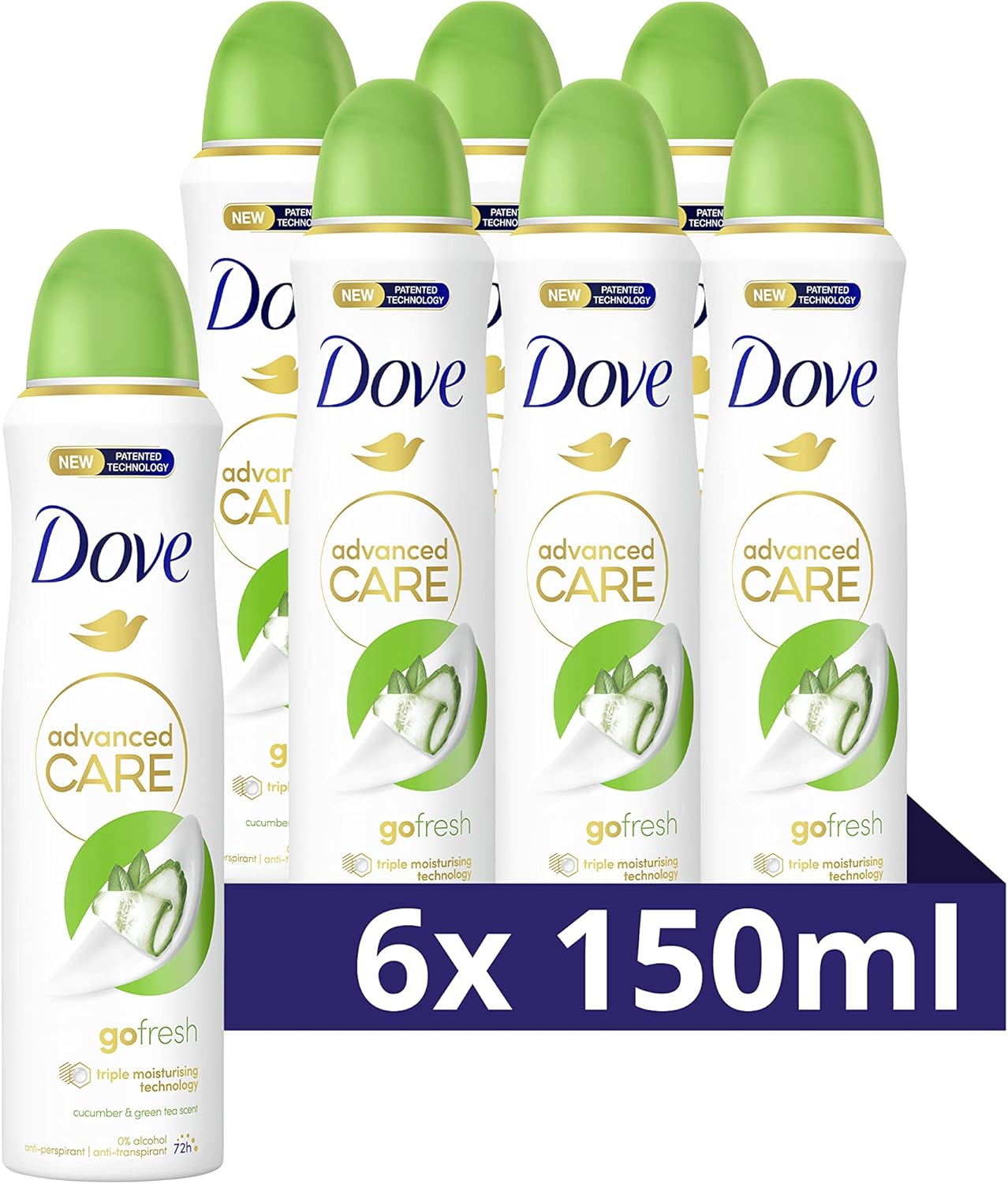 Dove Advanced Care Go Fresh Cucumber & Green Tea 6 x150 ml