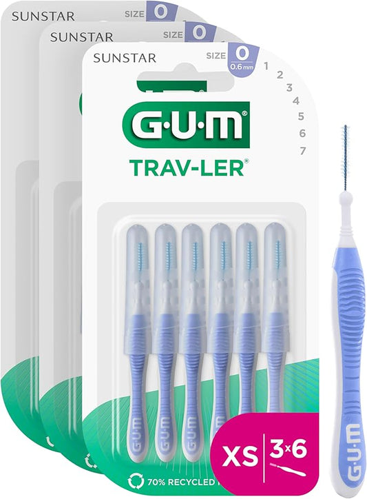 3 brossettes interdentaires professionnelles GUM TRAV-LER 0,6 mm