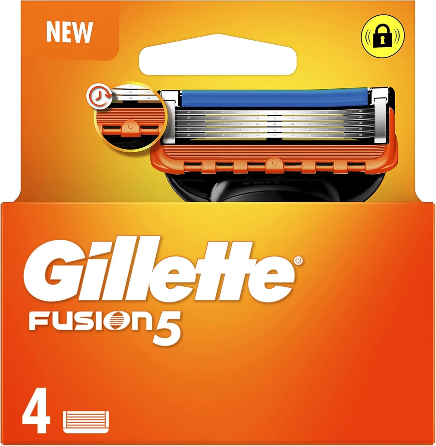 Lames de rasoir Gillette Fusion5 pour hommes, lot de 4, avec bande lubrifiante pour un rasage en douceur