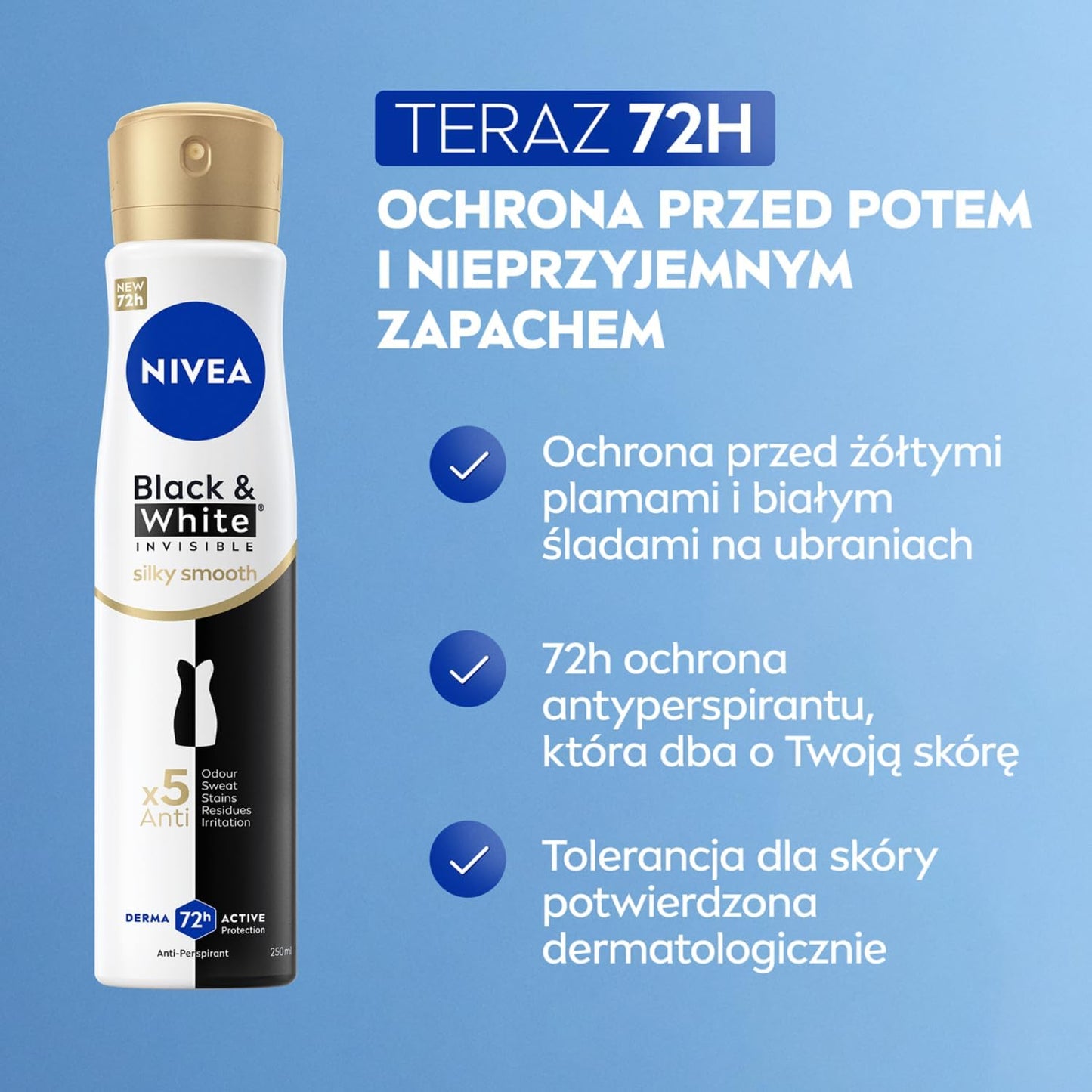 NIVEA Black&White Invisible Silk Smooth 6 stuks 150ml