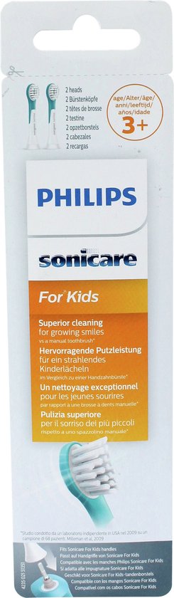 Philips Sonicare For Kids Compact HX6032/33 - Opzetborstel - 2 stuks - Groen