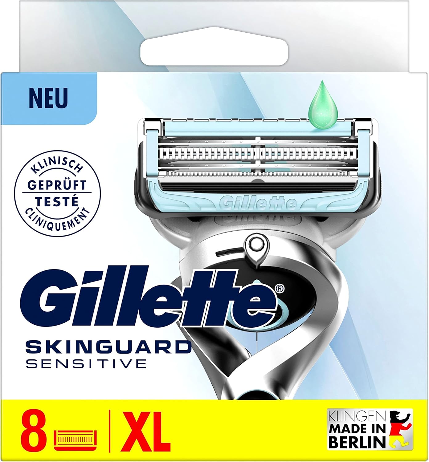 Gillette Skinguard Sensitive Navulmesjes Voor Mannen, Verpakking Met 8 Navulmesjes, Verbeterde Lubrastrip, Past Op Fusion-Handvatten