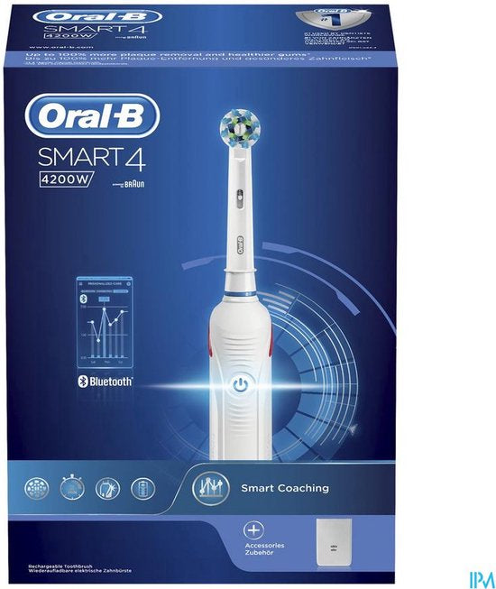 Oral-B Smart 4 - Elektrische Tandenborstel - 4200W - Wit - Powered By Braun