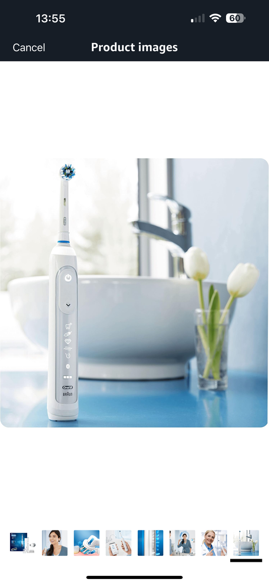 Brosse à dents électrique Oral-B Genius 9000N avec technologie de positionnement, blanche