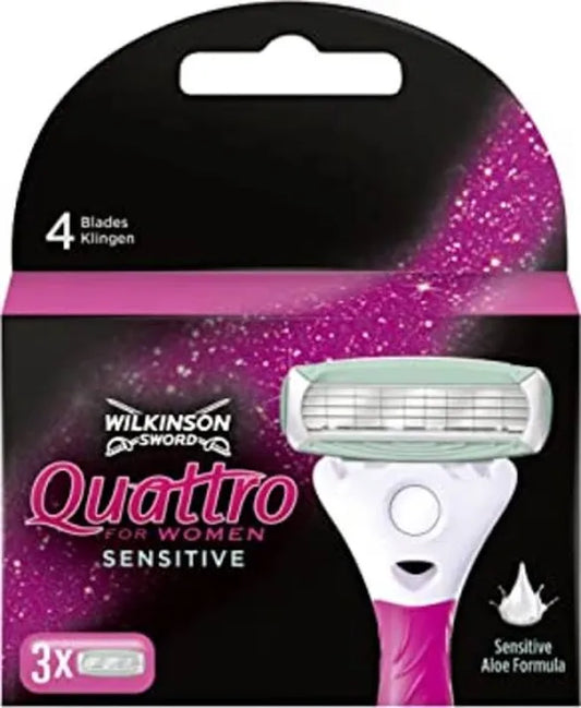 Wilkinson Woman Scheermesjes Quattro Sensitive 3 stuks