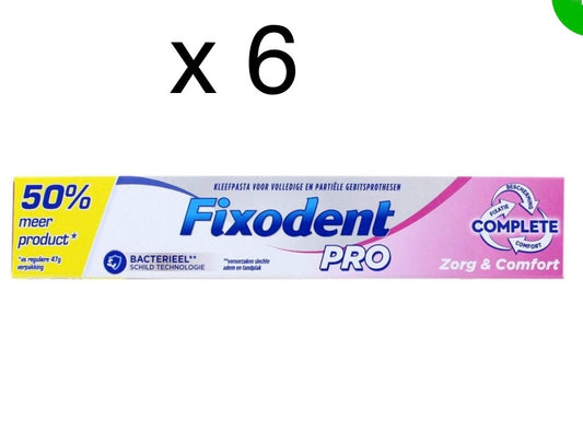 Fixodent Kleefpasta Pro Complete Zorg & Comfort - 70,5 gram- 6 stuks