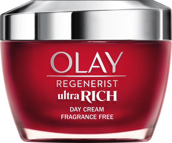 Olay Regenerist Ultra Rich Dagcrème - Vitamine B3 Peptide en Sheaboter - Parfumvrij - 50ml - Droge huid