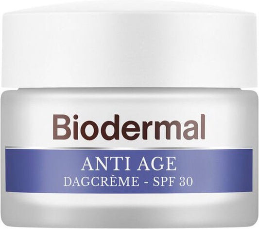 Biodermal Crème de Jour Anti-Âge - SPF30 - Crème de jour à l'acide hyaluronique et à la vitamine C - 50 ml