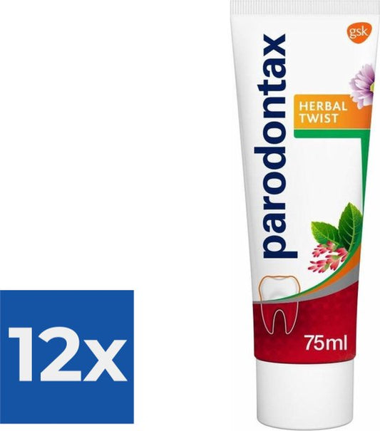 Parodontax Tandpasta Herbal Twist - Ginger & Mint - 75ml x 12