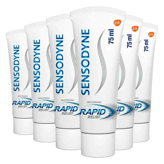 6x Dentifrice Sensodyne Soulagement Rapide Blanchissant 75 ml