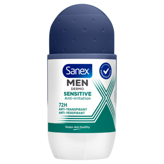 6 x Sanex Men Skin Health Sensitive 72h Antiperspirant Roll On