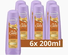 Andrélon Conditioner - Oil & Care - verrijkt met argan- en marula-olie - 6 x 200 ml - Voordeelverpakking
